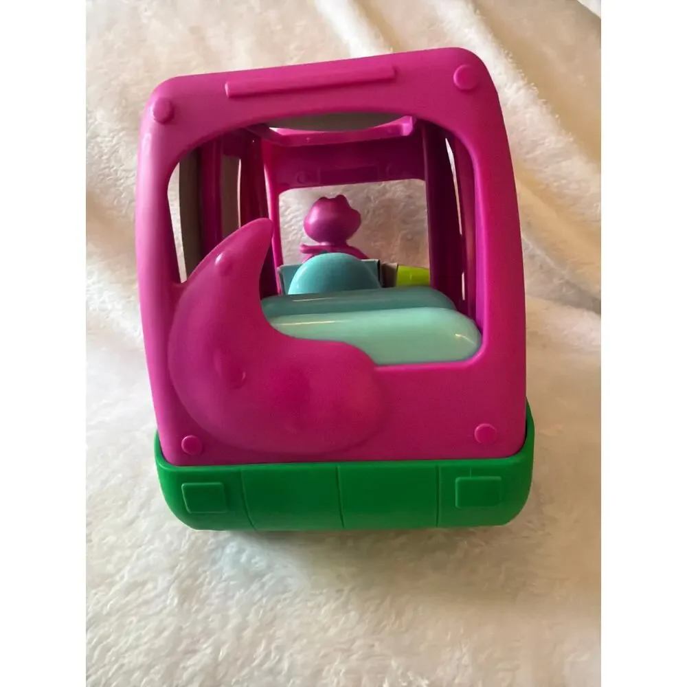 Fisher Price Barney's World Adventure Bus Push Along Toy Barney Figure Pink NEW